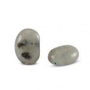 Natural stone bead Quartz oval 8x6mm Smokey grey